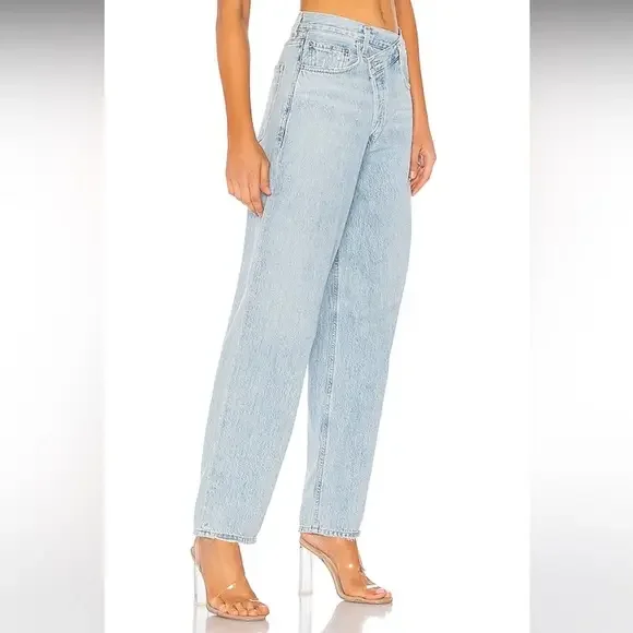 AGOLDE Criss Cross Upsized Jeans size 25 Straight‎ Leg High Rise - Picture 3 of 12